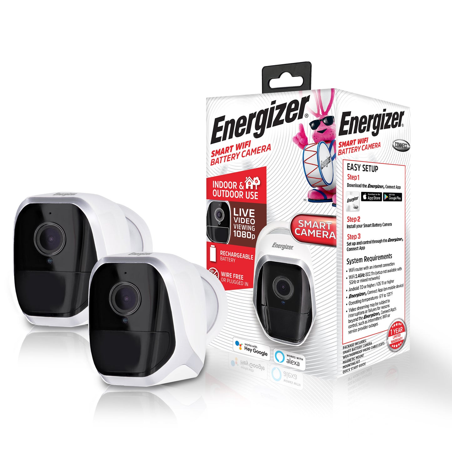 Smart Wifi 1080p HD Indoor/Outdoor Battery Video Camera