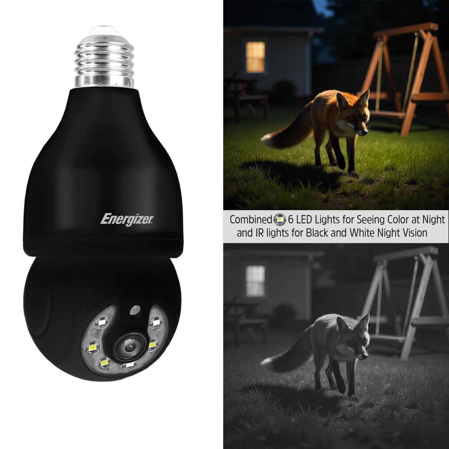 Smart 5GHz 2K Security Auto Tracking P/T Light Bulb Socket Camera