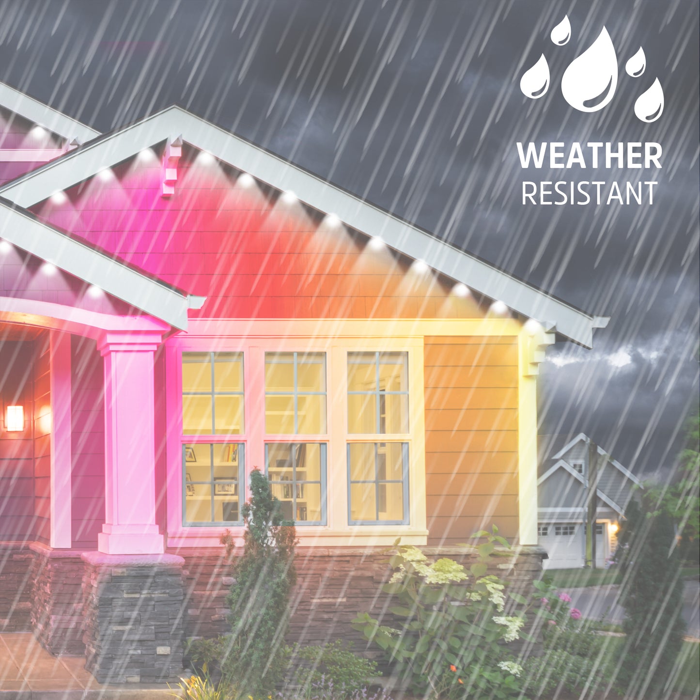 Smart 100 Ft. Outdoor Multicolor Permanent Eaves String Lights