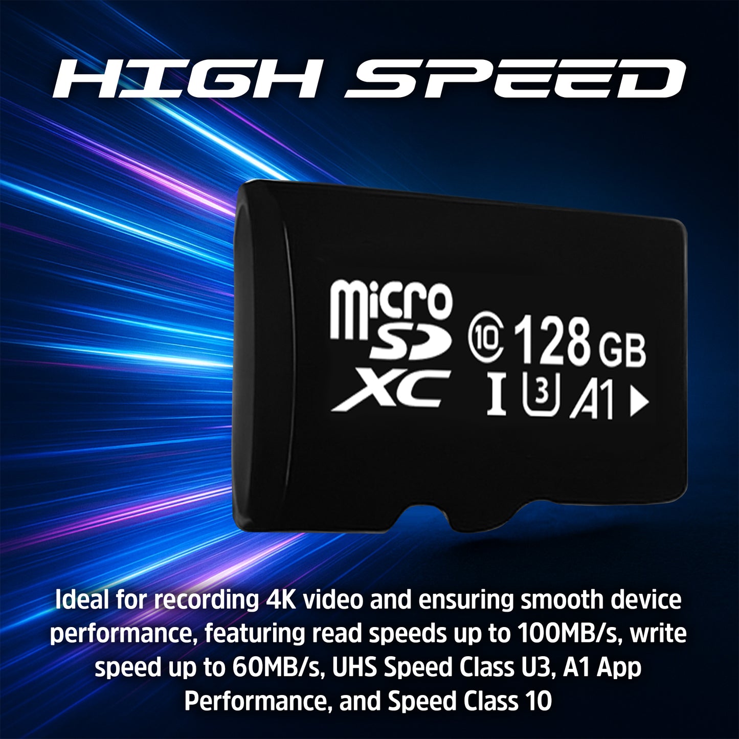 1 Pack Digital Film microSDXC Memory Card with Full Size Adapter - 128GB