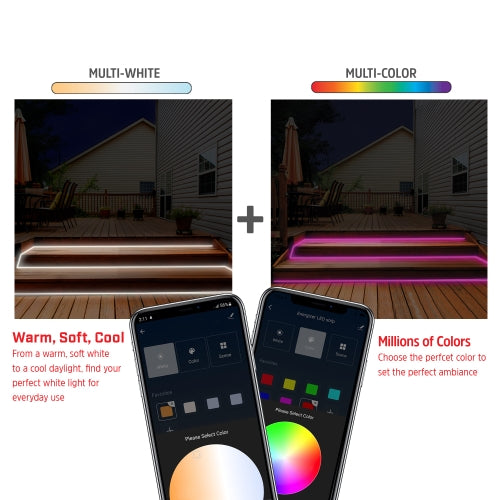 16.5ft Smart Outdoor Multi-White and Multicolor LED Light Strip