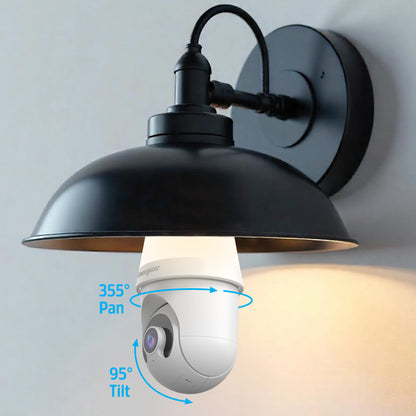 Smart 5GHz 2K Pan and Tilt Camera w/ multi-white 1000 Lumen Lightbulb