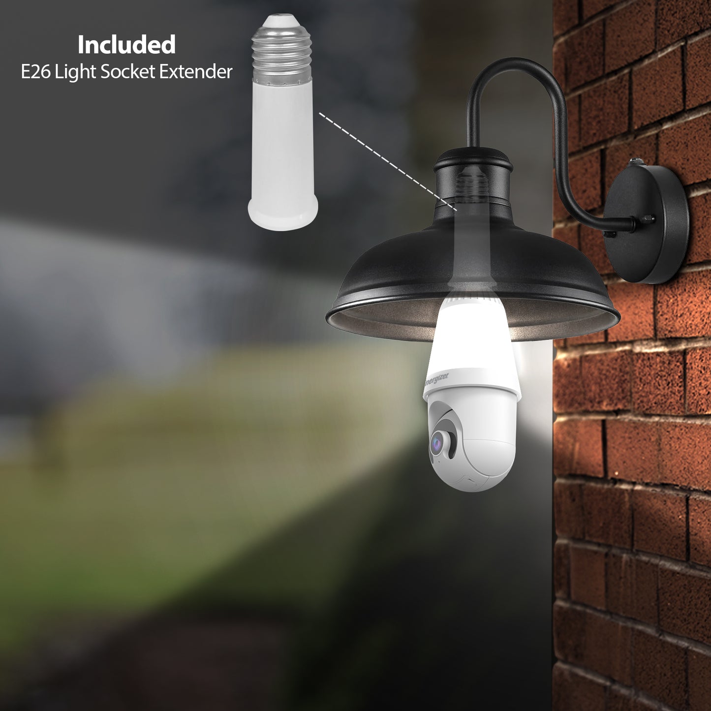 Smart 5GHz 2K Pan and Tilt Camera w/ multi-white 1000 Lumen Lightbulb