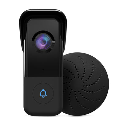 Smart 5GHz Wi-Fi 2K QHD Wired Video Doorbell with True Color Night Vision and Wireless Chime in Black