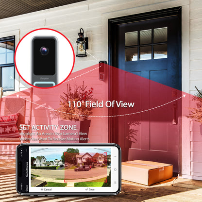 Smart Wi-Fi 1080P Full HD Wired Video Doorbell with Weather Shield and Wireless Chime in Silver