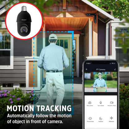 Smart 5GHz 2K Indoor/Outdoor Socket P/T Security Camera with LED Spotlight