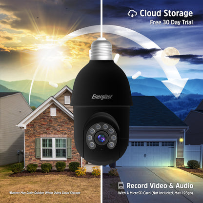 Smart 5GHz 2K Indoor/Outdoor Socket P/T Security Camera with LED Spotlight