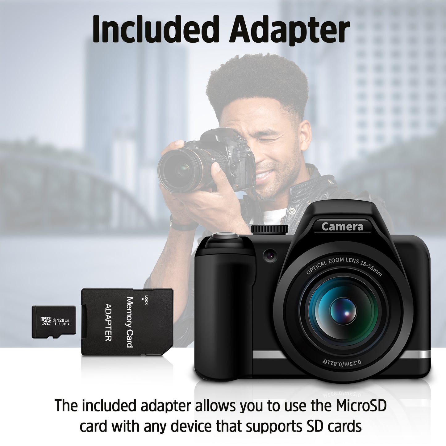 3 Pack Digital Film microSDXC Memory Card with Full Size Adapter - 128GB