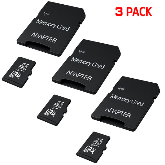 3 Pack Digital Film microSDXC Memory Card with Full Size Adapter - 128GB