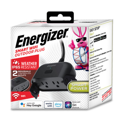 Smart Wi-Fi Outdoor Plug, Water-Resistant, 2 Individually Controlled Outlets