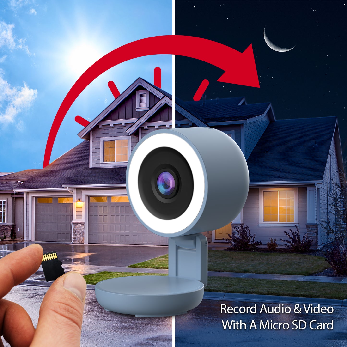 Energizer 2-Pack Smart 2K Wired Indoor Blue Camera with Light for Night Vision, Foldable for Privacy, 130° Wide Angle