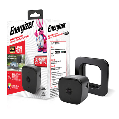Energizer Smart 2K WiFi Indoor Window Camera – AI Detection & Color Night Vision