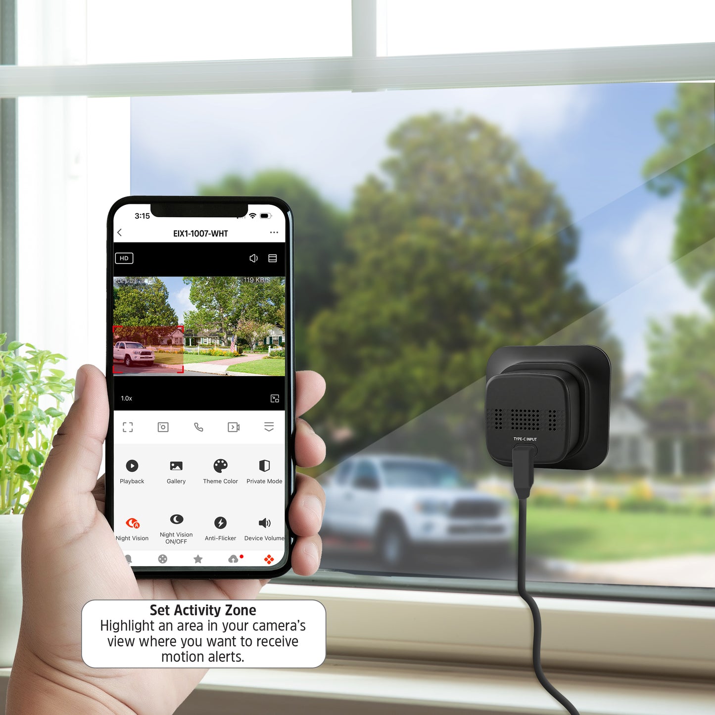Energizer Smart 2K WiFi Indoor Window Camera – AI Detection & Color Night Vision