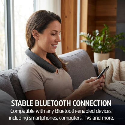 Energizer Smart Wireless Neckband Speaker with Built-In Microphone, App Sound Control, USB-C Charging, AUX & TF Card Playback, Flexible Silicone Neckband