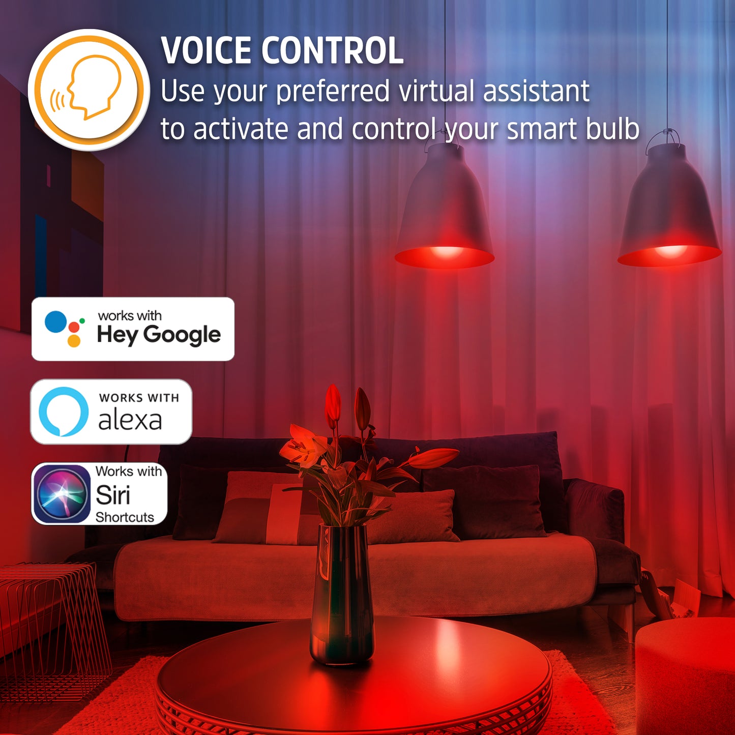 2-Pack Smart Multi-Color & White LED Light Bulbs