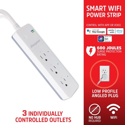 Smart 3 Outlet Surge Protector Power Strip