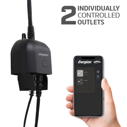 Smart Wi-Fi Outdoor Plug, Water-Resistant, 2 Individually Controlled Outlets