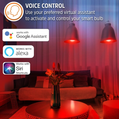 Smart LED White & Multi-Color LED Light Bulbs with Voice Control and Remote Access