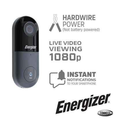 Smart 1080p Security Wired Video Doorbell & Chime