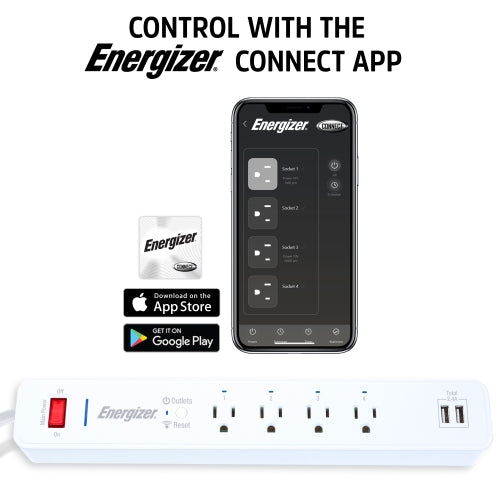 Smart WiFi Surge Protector with 4 AC Ports, 2 USB Ports