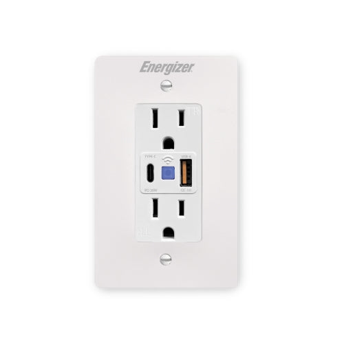 Smart In Wall Outlet 2 AC Ports, 20W Type-C port, 18W USB-A