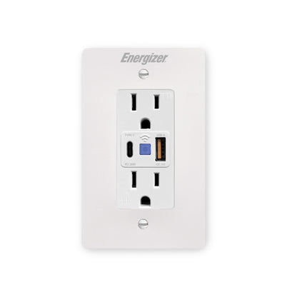 Smart In Wall Outlet 2 AC Ports, 20W Type-C port, 18W USB-A