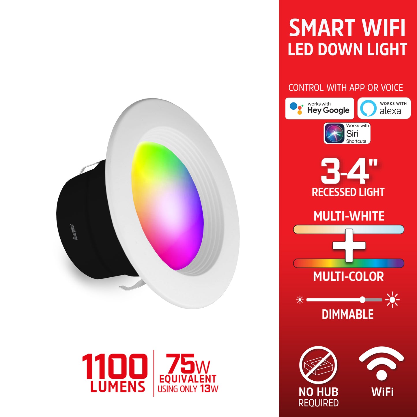 Smart 3/4 inch Multicolor and Multi-White Downlight LED Light Bulb