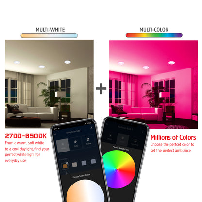 Smart 3/4 inch Multicolor and Multi-White Downlight LED Light Bulb