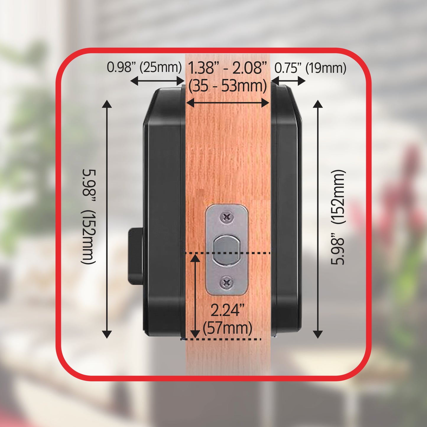 Smart 5 in 1 Deadbolt Door Lock, Fingerprint, Code, Mobile App, Key Fob