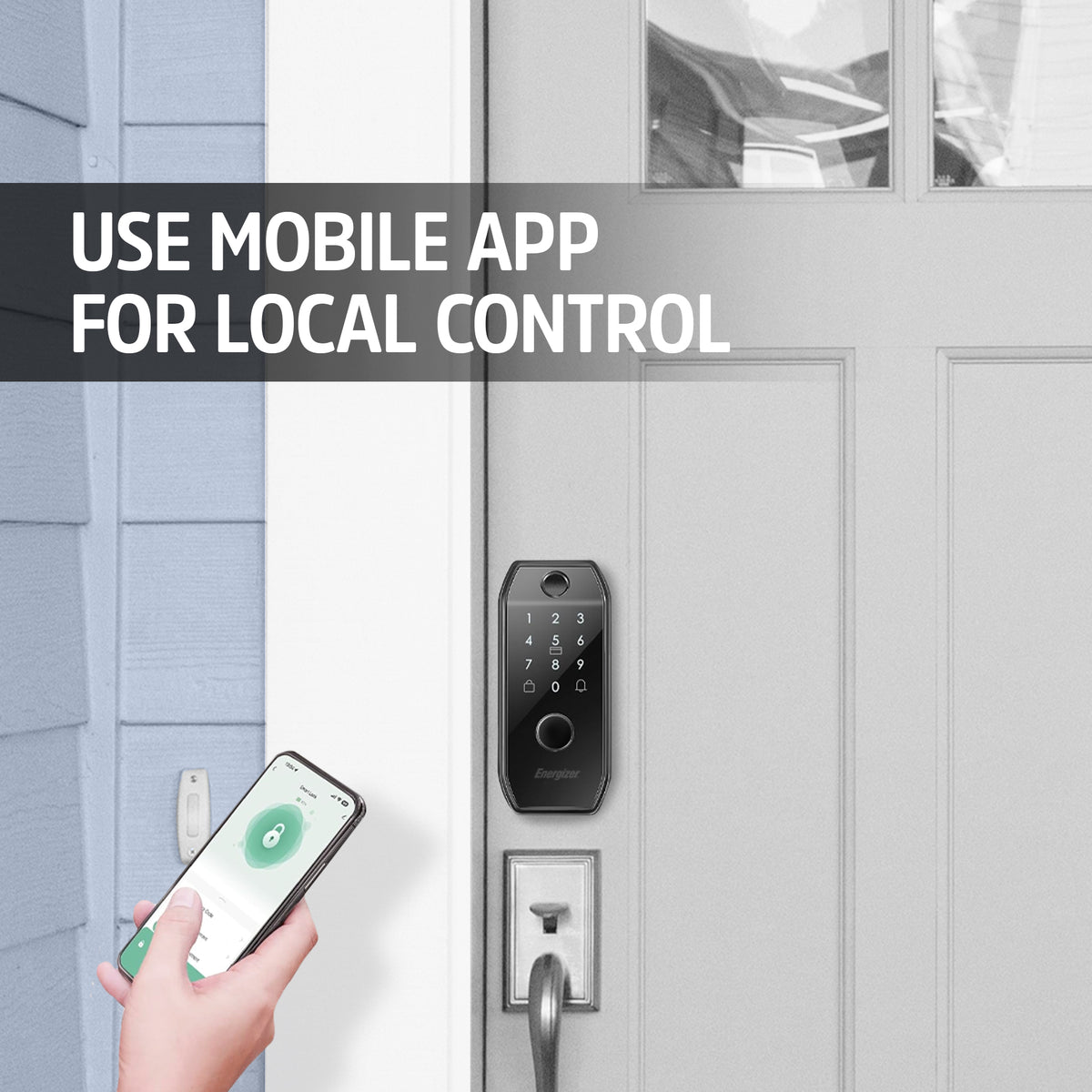Smart 5 in 1 Deadbolt Door Lock, Fingerprint, Code, Mobile App, Key Fo ...