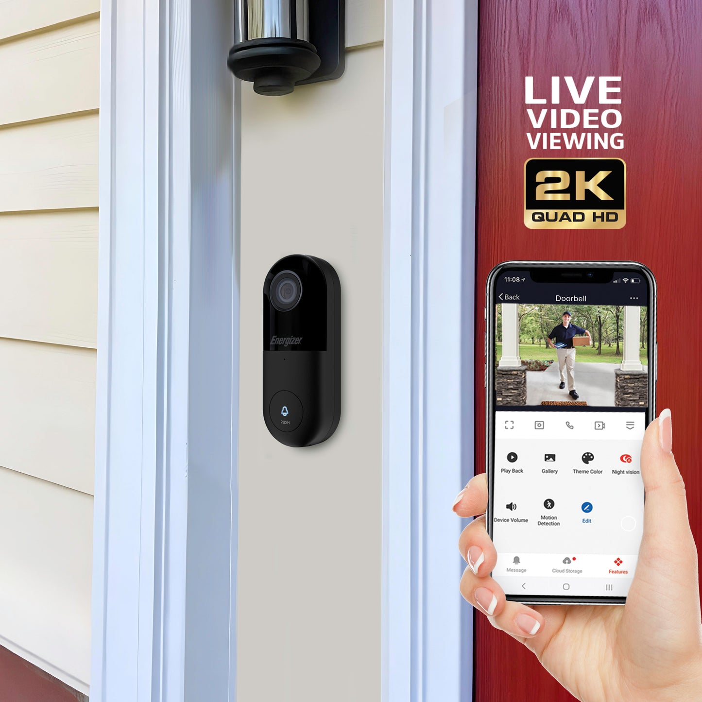 Smart 2K Resolution 5GHz WiFi Wired Video Doorbell