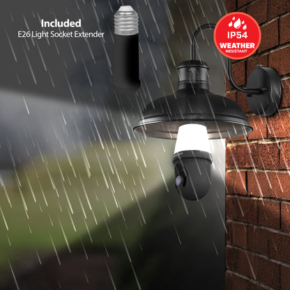 Smart 5GHz 2K Pan and Tilt Camera w/ multi-white 1000 Lumen Lightbulb