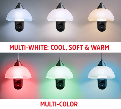 Smart 5GHz 2K Quad HD WiFi 1000 Lumens Light Bulb P/T Security Camera