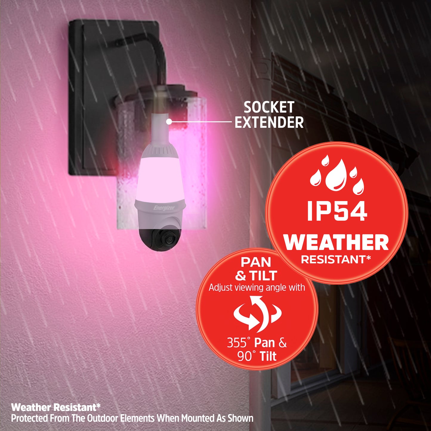 Smart 5GHz 2K Quad HD WiFi 1000 Lumens Light Bulb P/T Security Camera