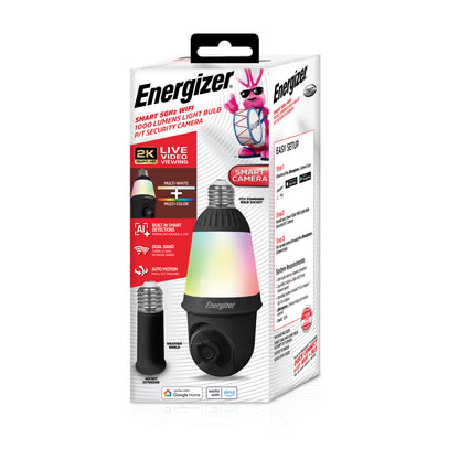 Smart 5GHz 2K Quad HD WiFi 1000 Lumens Light Bulb P/T Security Camera
