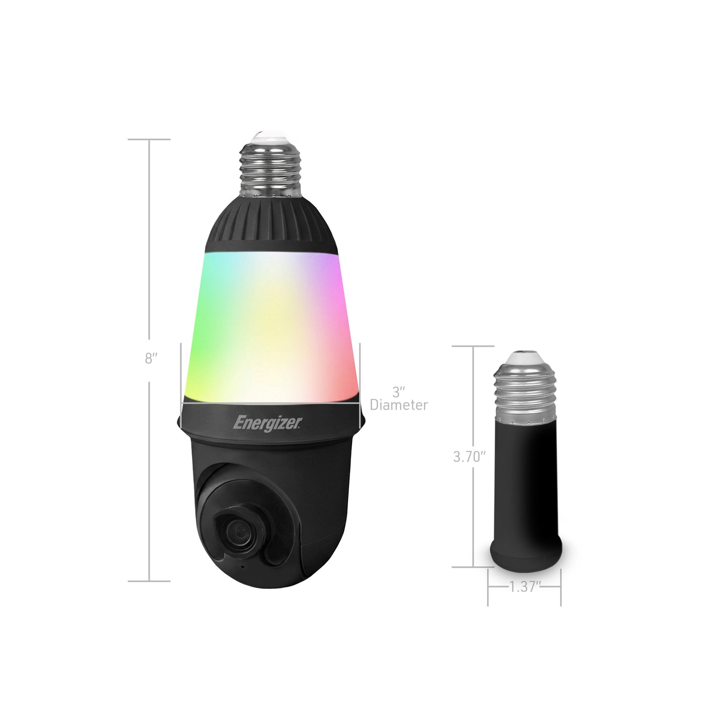 Smart 5GHz 2K Quad HD WiFi 1000 Lumens Light Bulb P/T Security Camera