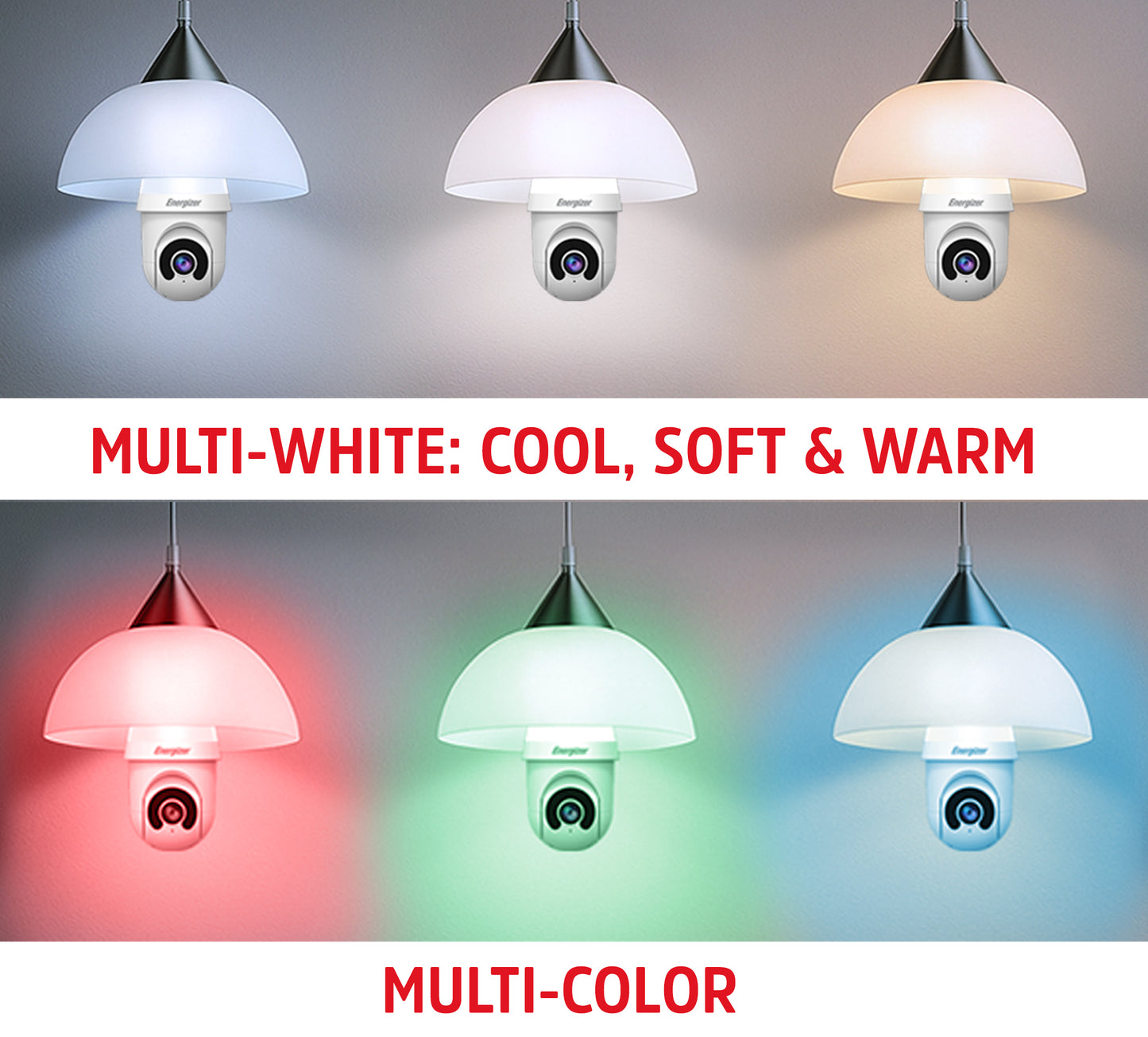 Smart 5GHz 2K Quad HD WiFi 1000 Lumens Light Bulb P/T Security Camera