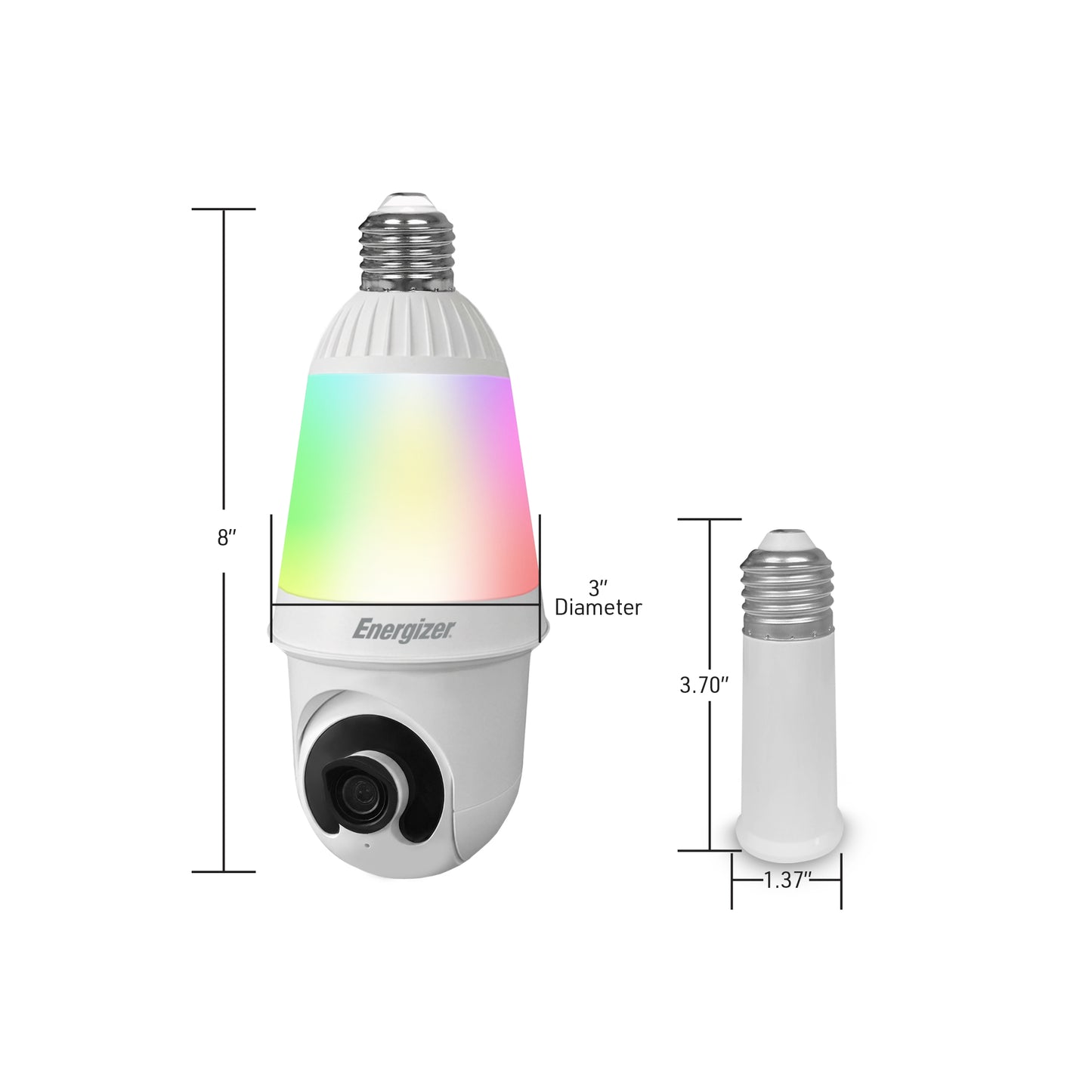 Smart 5GHz 2K Quad HD WiFi 1000 Lumens Light Bulb P/T Security Camera