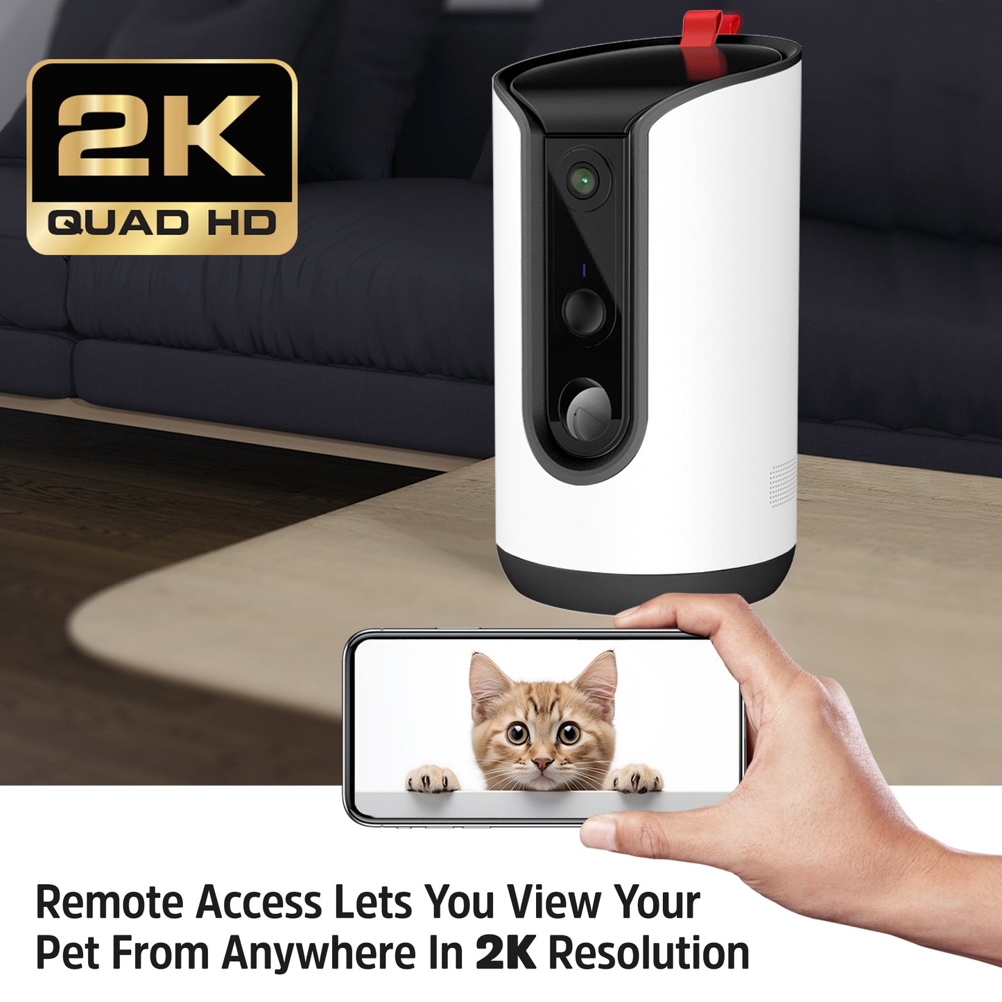 Smart Wi-Fi 2K Video Camera Two-Way Audio Pet Treater