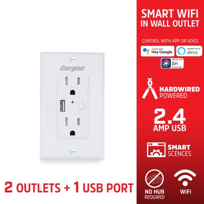 Smart in-Wall Outlet with USB Port