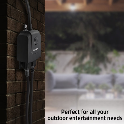 Smart Wi-Fi Outdoor Plug, Water-Resistant, 2 Individually Controlled Outlets