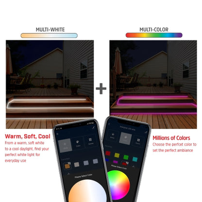 16.5ft Smart Outdoor Multi-White and Multicolor LED Light Strip