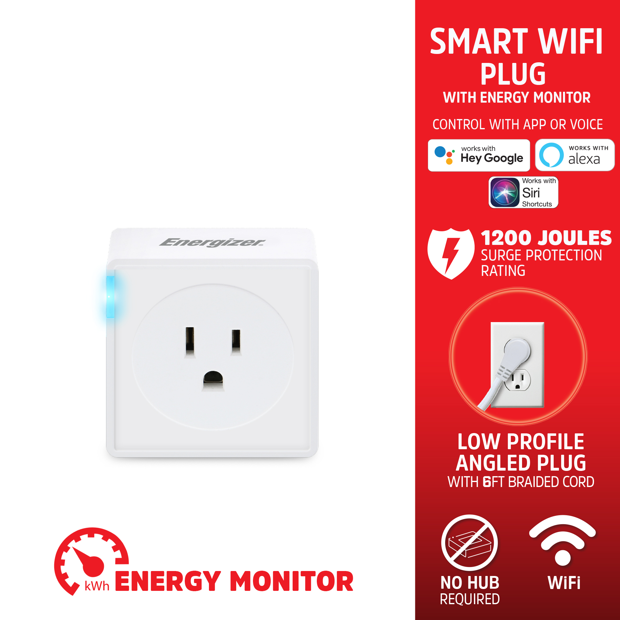 WiFi Smart Plugs, Smart WiFi Plug with Energy Monitor - Ener-J