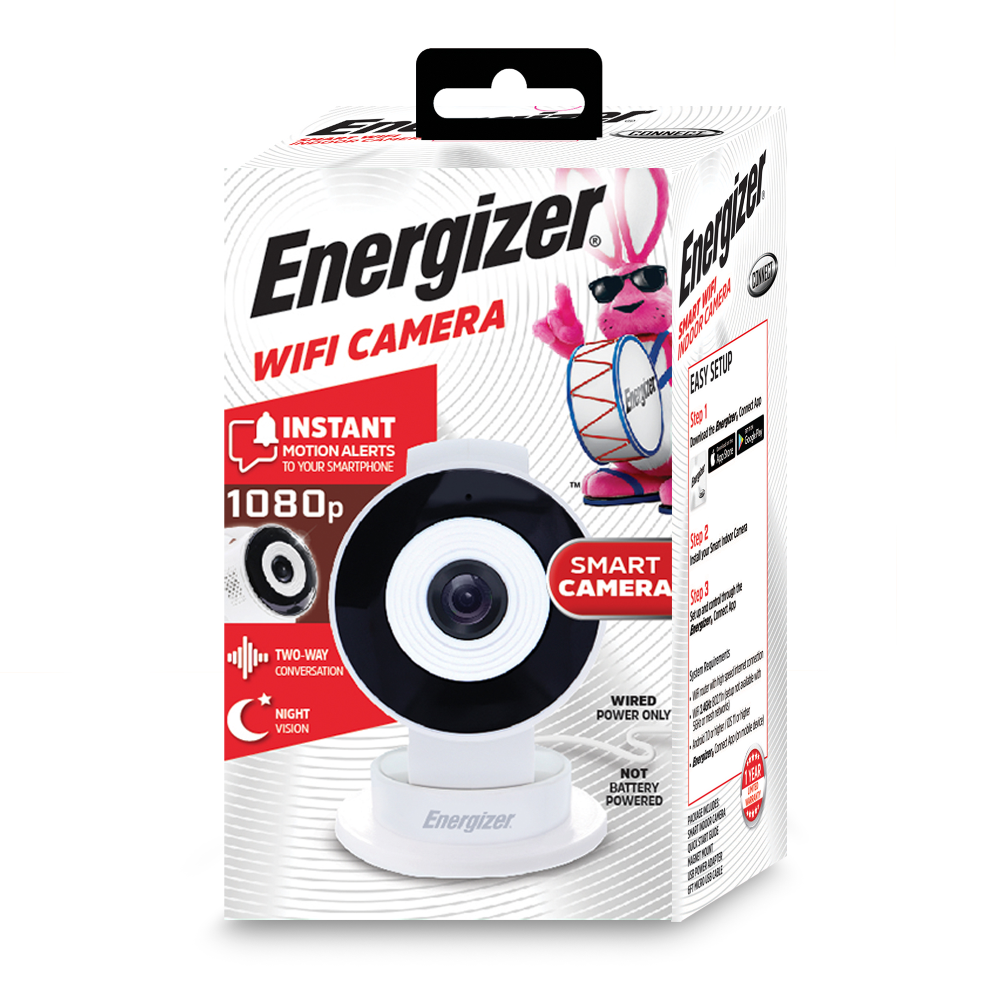 Smart Wi-Fi Indoor Camera, 1080P Full HD | Energizer